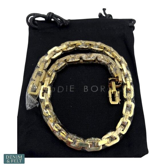 Eddie Borgo Supra Link Gold Chain Necklace 12K Finish Heritage Luxe Statement - Picture 8 of 16